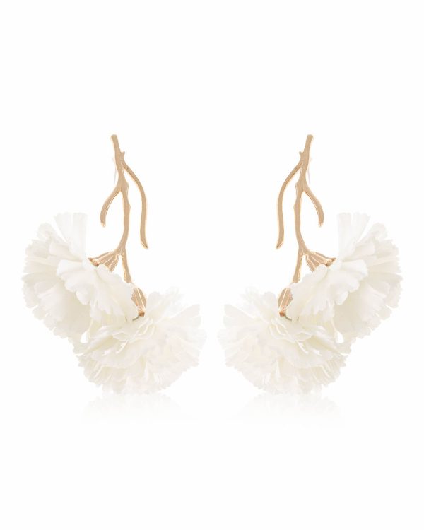 Pendientes Clavel blanco