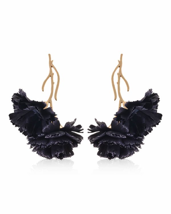 Pendientes clavel negro