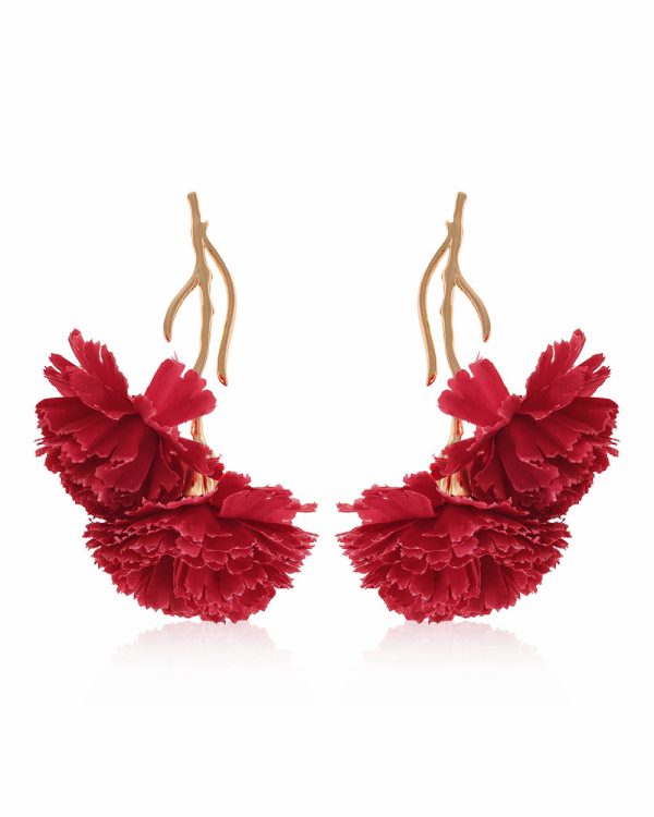 Pendientes Clavel rojo