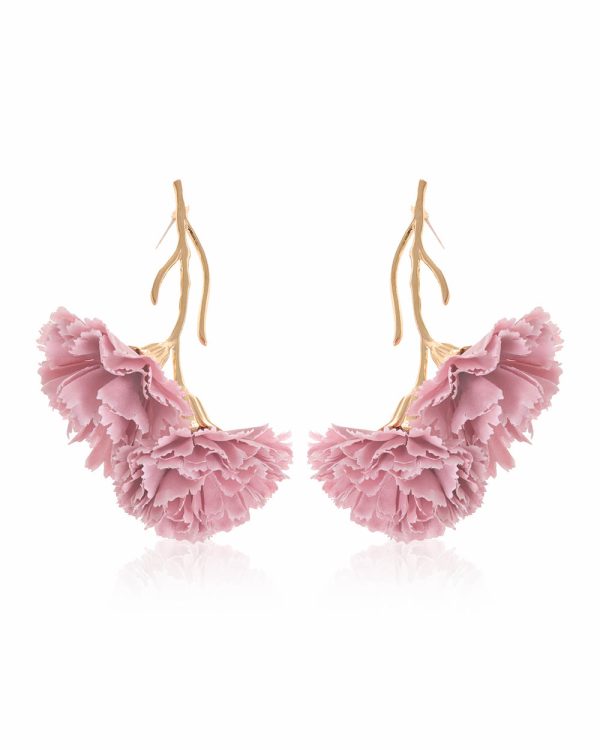 Pendientes clavel rosa