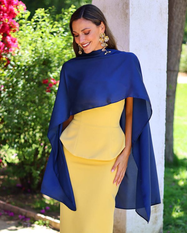 Chal Satinado azul marino