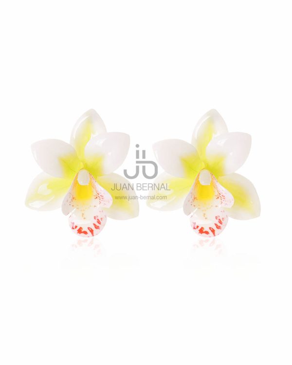 Pendientes Orquidea blanca
