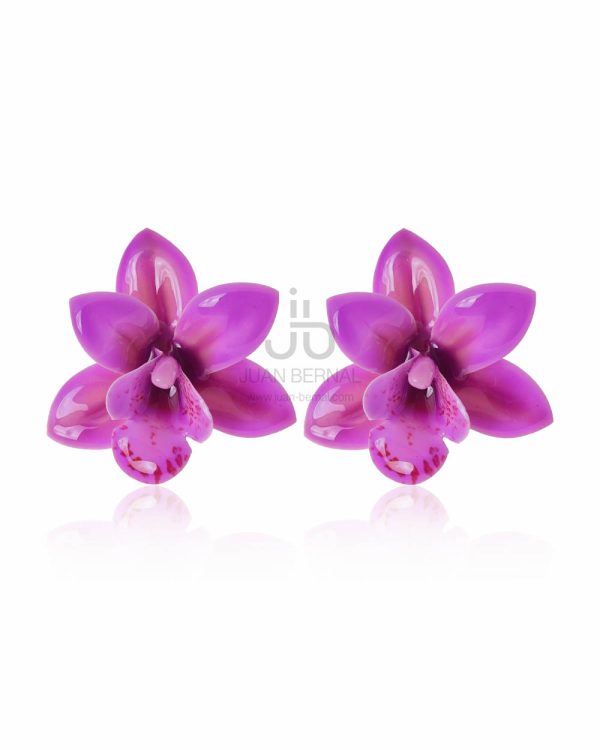 Pendientes Orquidea morada