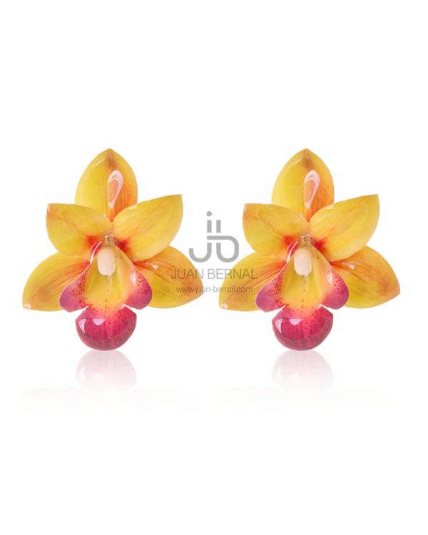 Pendientes Orquidea amarilla
