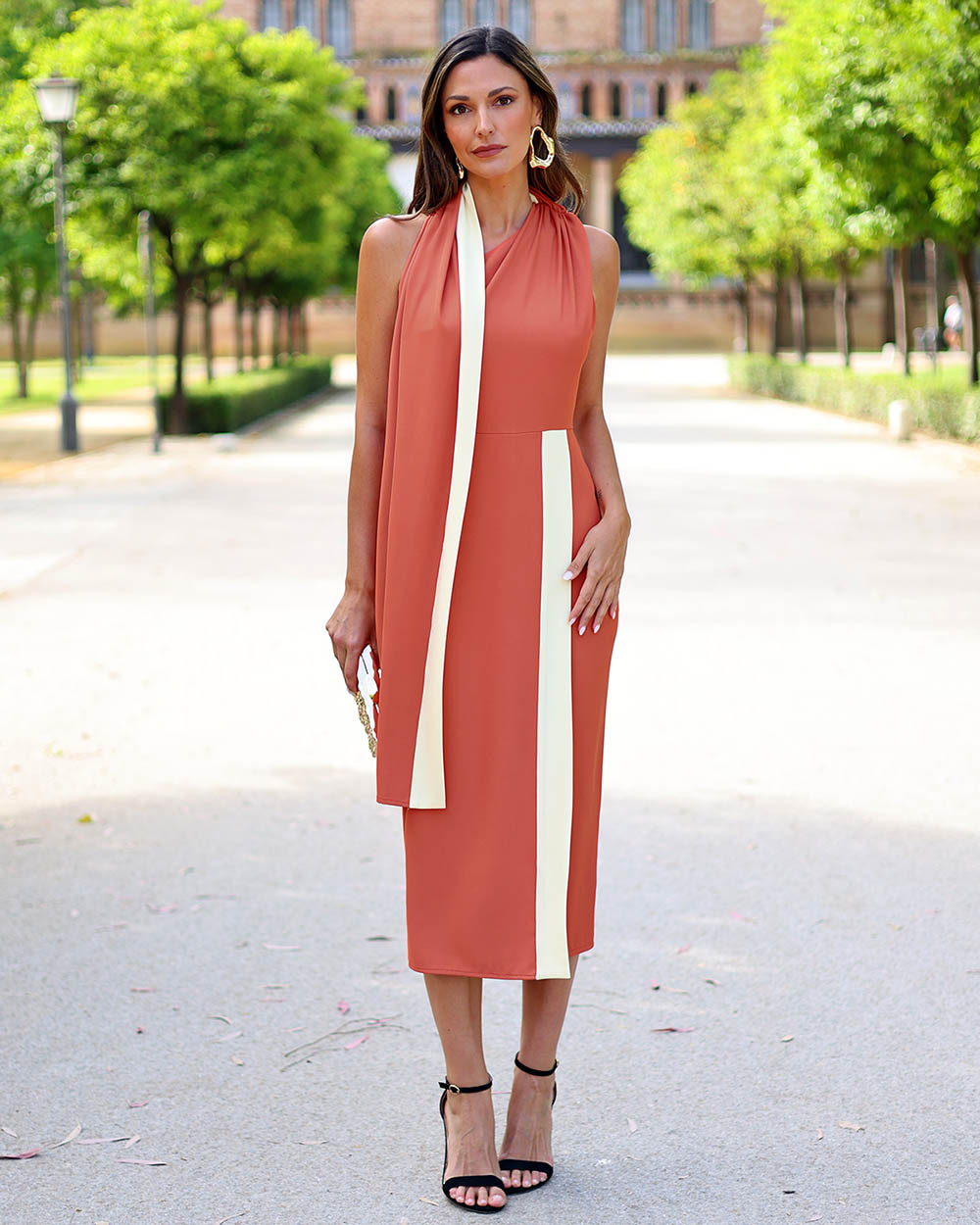 Vestido Selene caldera y amarillo mantequilla - Imagen 4