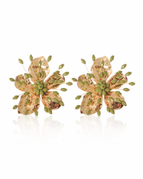Pendientes pola verde oliva
